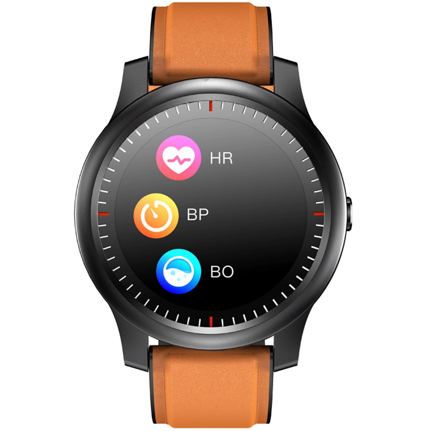 Link Dream Brown Smartwatch for Android iOS Full Touch 1.28" Fitness Tracker, IP67 Waterproof