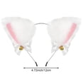 thumbnail image 7 of Jiibva Plush White Cat Ear Headband with Bell - Furry Faux Fur Hairband for Parties & Daily Styling (4.72inch Elastic Size), 7 of 7