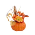thumbnail image 3 of Centros de mesa artificiales para decoración de fiestas, arreglos florales artificiales, decoración de Acción de Gracias de otoño para adornos de Macarena  Escultura de calabaza, 3 of 8