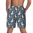 thumbnail image 4 of Balery Cute Rabbit Floral Mens Swim Trunks Swim Shorts for Men Quick Dry Inseam Beach Shorts with Compression Liner Pocket-X-Large, 4 of 9