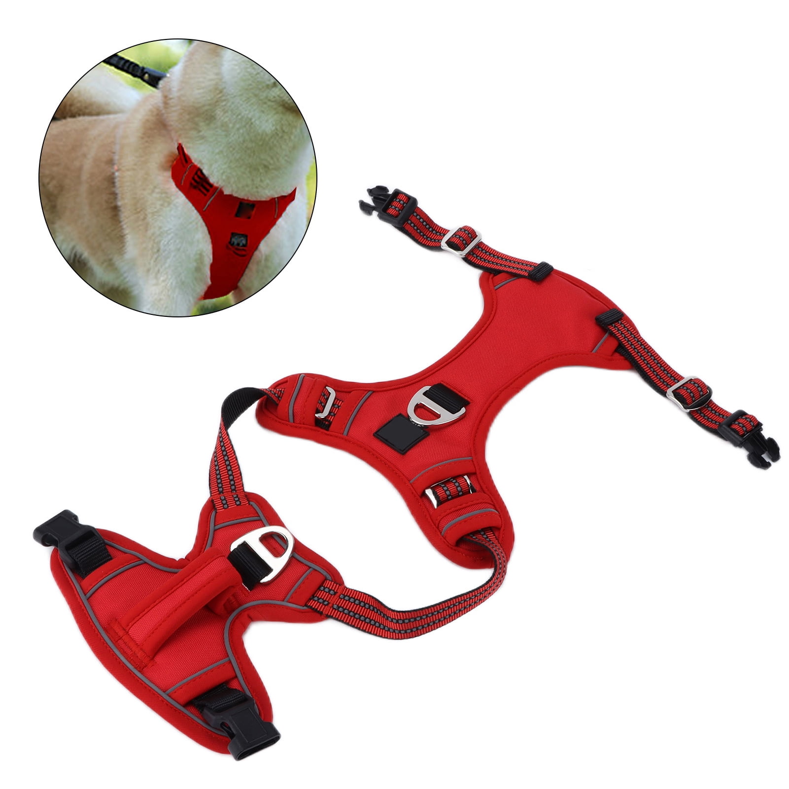 Nieyigj Premium Reflective No Pull Dog Harness Large Red - Adjustable Pet Vest with Sturdy Handle for Walking and Training, Breathable Comfort (12.60 inches / 32 cm)