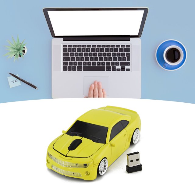 Souris Sans Fil, Souris PC Sans Fil en Forme de Voiture Sport Robuste et Résistante