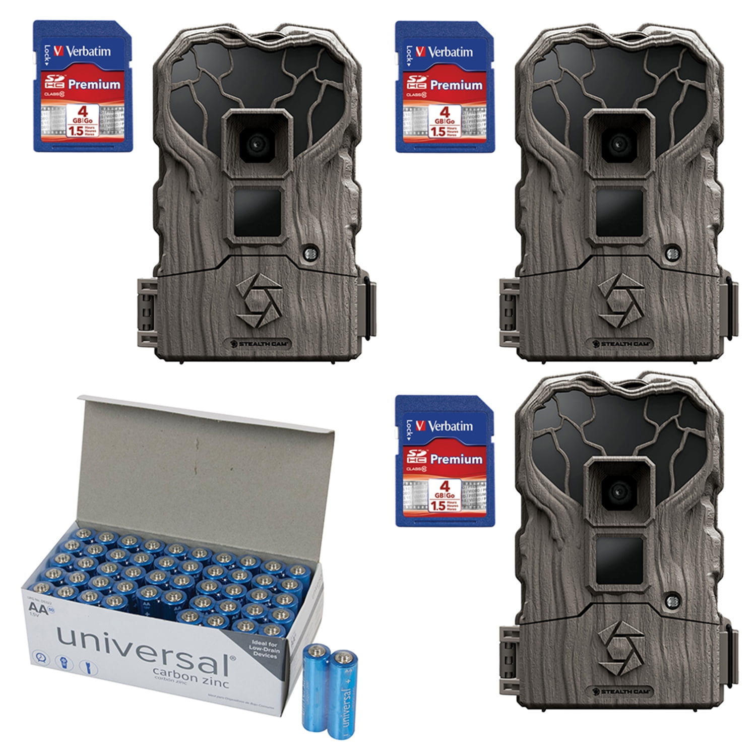 3 Pack Stealth Cam STCQS12X 14.0Megapixel Trail Camera, 3 Pack