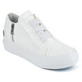 thumbnail image 5 of JENN ARDOR Women Slip On Canvas Shoes Fashion Platform Low Top Wedge Sneakers with Zipper Classic Casual Booties Comfortable,White, 5 of 9