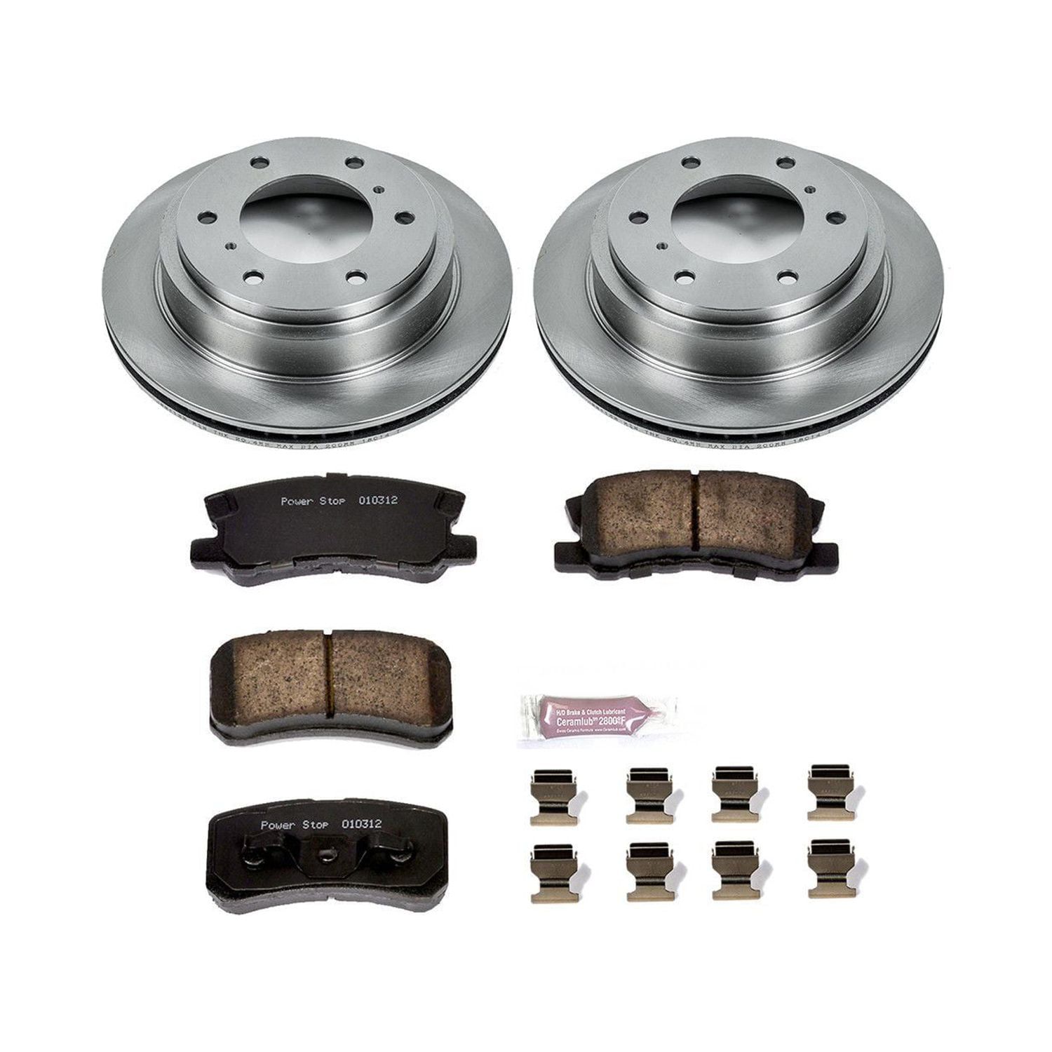 Power Stop Rear Stock Replacement Brake Pad and Rotor Kit KOE3119 Fits 2002 Mitsubishi Montero