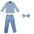 thumbnail image 4 of Eltusu Boys Outfit Sets, Long Sleeve Formal 3 Pieces School Uniform Set Blue Size 6 T, 4 of 4
