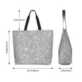 thumbnail image 6 of Bingfone Canvas Tote Bag for Women with Inner Pocket Aesthetic Cute Shopping Tote Bags Reusable Grocery Bags-GlitterSilver, 6 of 9