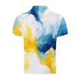 thumbnail image 4 of Fznquz Men's Polo Shirts Short Sleeve Yellow Summer Tie Dye Polos Moisture Wicking Button Mens Shirt XXL, 4 of 5