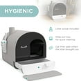thumbnail image 4 of PawHut Cat Litter Box with Lid, Removable Tray, Scoop, Filter, Light Grey, 4 of 10