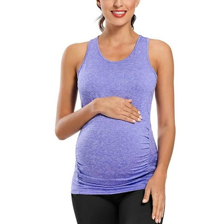 

Summer Women s Maternity Tank Top Comfy Sleeveless Maternity Clothes Ladies Fashion Solid Color Print Sleeveless Pregnant Woman Casual Sports Clothe Vest Top