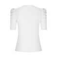 thumbnail image 5 of Kovlvoll Womens Summer Tops Round Neck Short Sleeve Knit Ribbed Slim Fitted Top Solid Color Dressy Casual Blouses, 5 of 7