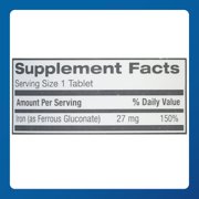 Major Ferate Elemental Iron Tablets, 27 mg, 100 Count