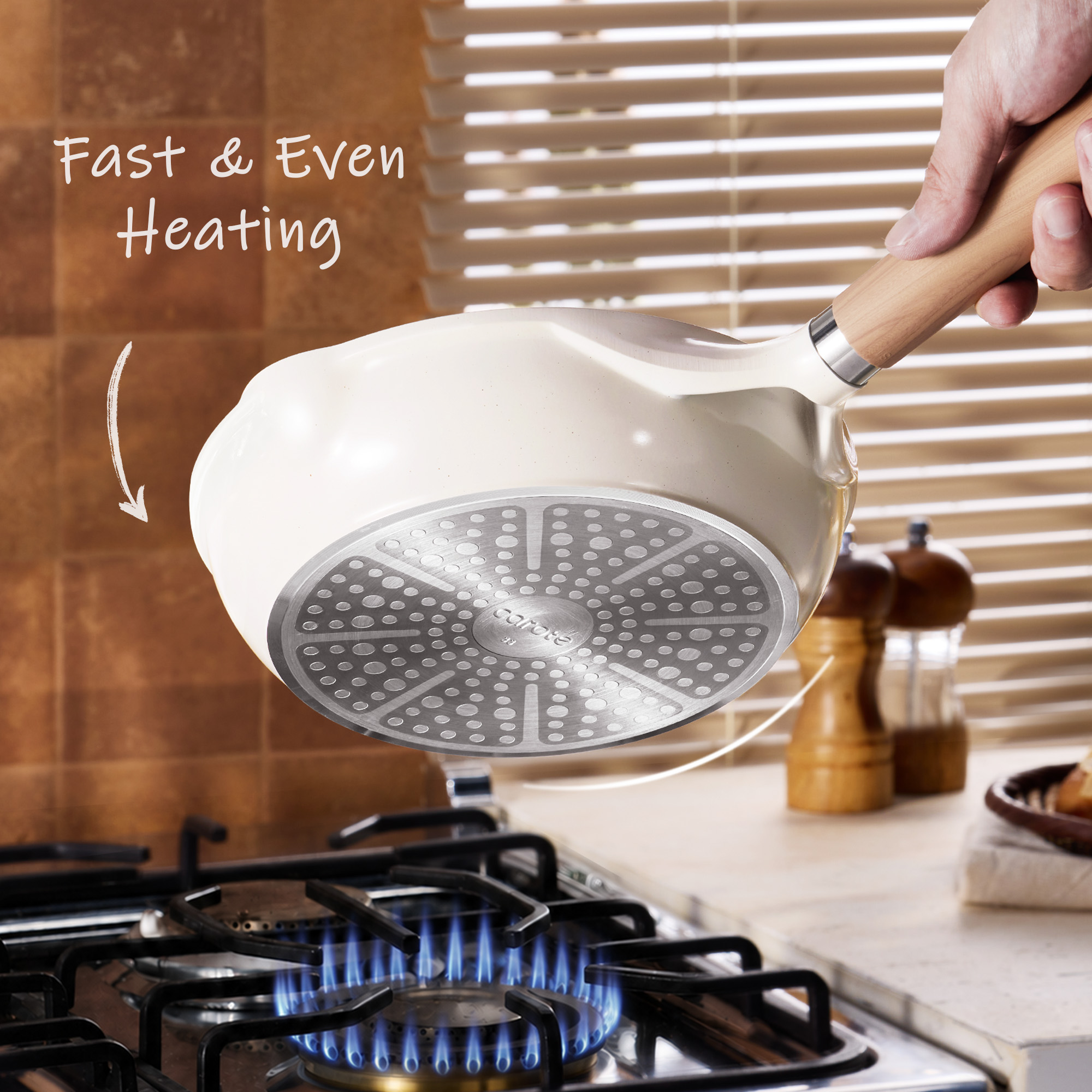Carote 8" Ceramic Nonstick Frying Pan, White Granite photo 7