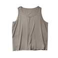 thumbnail image 4 of USNSM Men's Plus Size Scoop Neck Tank Tops Oversized Summer Casual Sleeveless Shirts Solid Color Loose Fit Tee Gray XXL, 4 of 6