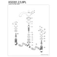thumbnail image 3 of Kingston Brass KS3352PL Vintage Two-Handle Deck Mount Roman Tub Faucet, Polished Brass, 3 of 4