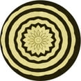 thumbnail image 1 of Ahgly Company Tapis Rond Lavable en Machine Intérieur Transitionnel Or Métallique, 3 Pieds Rond, 1 of 7