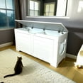thumbnail image 2 of Pefilos 39" Large Hidden Cat Litter Box Furniture for Indoor Cats, Top Open Cat Washroom Enclosure Houses, White, 2 of 8