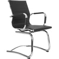 thumbnail image 4 of Silla Oficina Semi Ejecutiva Visitante Sala Espera Trineo Piel PU Blanca Rep Eames Aluminium Grupo Microtec Secretarial Minimalista Moderna Visita Fija (Blanco) Grupo Microtec Eames Aluminium, 4 of 4