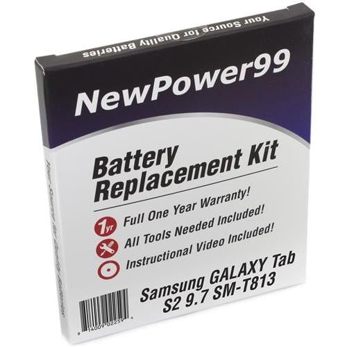 Kit de Remplacement de Batterie Samsung GALAXY Tab S2 9.7 SM-T813 avec Outils, Instructions Vidéo, Batterie Longue Durée et Garantie d'Un An