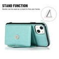 thumbnail image 3 of Dteck Card Holder Wallet Case for Apple iPhone 13 mini 5.4-inch,Shockproof Rubber Silicone Bumper PU Leather Card Pocket Hybrid Protective Kickstand Cover with Cross Body Shoulder Strap,Mint, 3 of 5