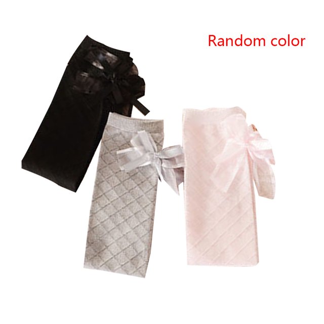 Worallymy 3 pares de calcetines hasta la rodilla para niños de colores aleatorios calcetines largos de algodón con lazo liso para niñas pequeñas calentador de piernas Worallymy JD735801672