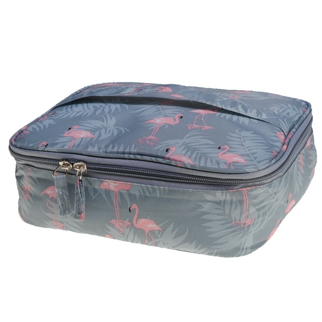 Bolsas de maquillaje Con Cremallera Estuche Caja de Cosméticos perfecl Organizador de artículos de tocador de viaje Flamencos 24x20x9cm