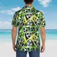 thumbnail image 6 of Daiia Football Doodle Hawaiian Shirt for Men Gentle Cotton Regular Short Sleeve Casual-3X-Large, 6 of 9