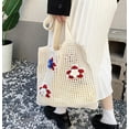 thumbnail image 7 of Kukuzhu Women Handmade Crochet Tote Bag Y2k Purse Cute Aesthetic Shoulder Bag Knitted Hobo Bag Mesh Beach Bag, 7 of 7
