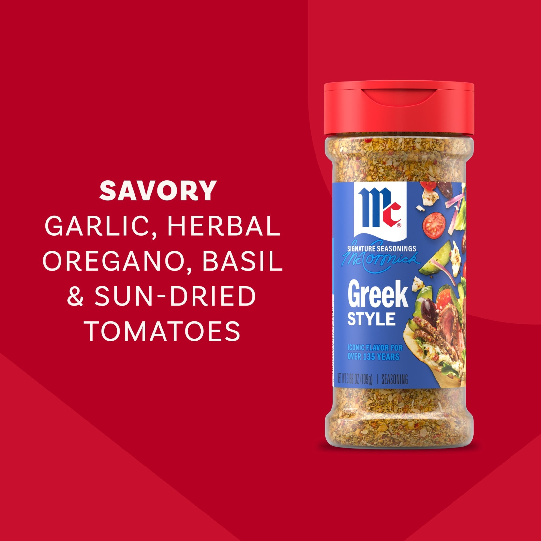 (3 pack) McCormick Greek Style Seasoning, 3.88 oz Bottle