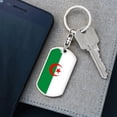 thumbnail image 5 of Algeria Flag Keychain Dog Tag Stainless Steel or 18k Gold, 5 of 16