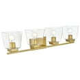 thumbnail image 3 of Living District Merrick 4 Light Brass And Clear Bath Sconce, 3 of 6