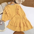 thumbnail image 4 of Amidoa Girls 2 Piece Outfits Summer Clothes Solid Color Cute T-Shirt and Casual Shorts Kids Clothing Sets Yellow Size 6, 4 of 9