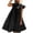Black, variant on AOOCHASLIY Summer Womens Dresses Women's Summer Fashion Casual Round Neck Solid Ruffle Loose Dress