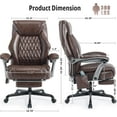 thumbnail image 2 of Massage Office Chair with Heat & Footrest, Ergonomic Reclining Executive Desk Chairs with 6-Point Vibration, PU Leather Computer Chair for Home Office or Gaming, 2 of 14