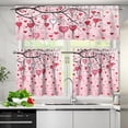 thumbnail image 3 of Kitchen Curtains Tiers and Valances Set of 3, Valentine''s Day Pink Love Heart Branch Rod Pocket Valance Short Window Decor Curtains for Kitchen Cafe Bathroom (54Wx18L&28Wx36L), 3 of 6