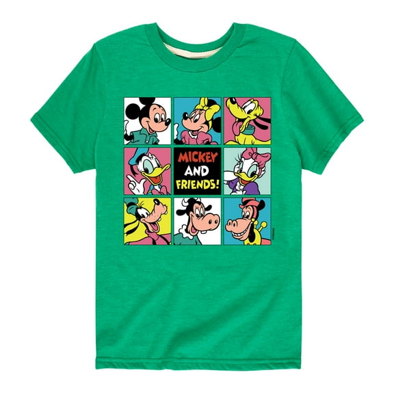 Mickey & Friends - Mickey And Friends Grid - Toddler And Youth Short Sleeve Graphic T-Shirt