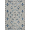 thumbnail image 2 of SAFAVIEH Courtyard Floella Geometric Indoor/Outdoor Area Rug, Grey/Aqua, 5'3" x 7'7", 2 of 9