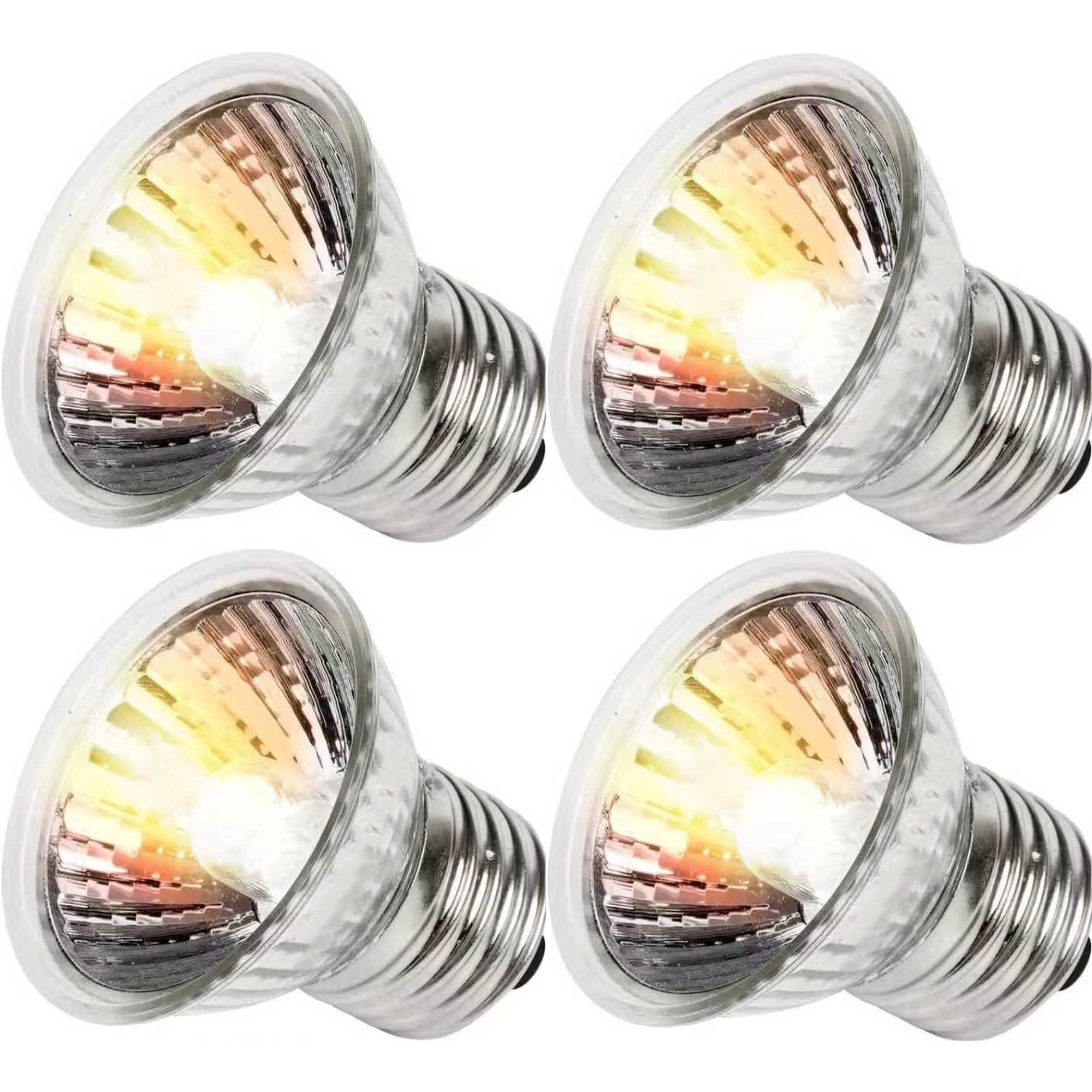 VNEKVA 4 Pack 50W UVA Reptile Basking Bulbs, E26 Heat Light for Amphibian & Reptile Terrariums, Cages and Habitats