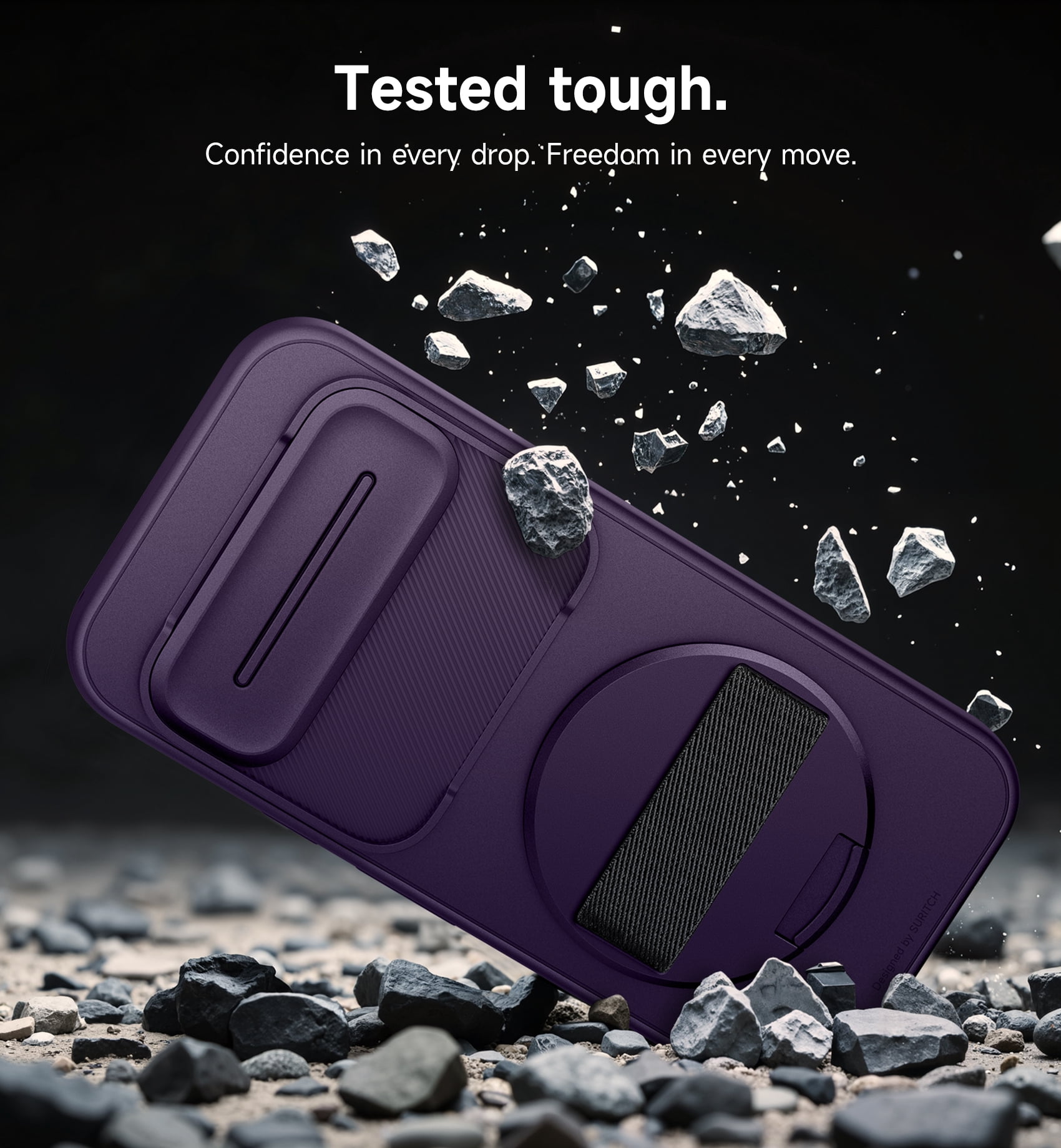 Suritch for Google Pixel 10 Pro XL Phone Case with 360° Rotatable Hand Strap Grip, Kickstand and Camera Cover, Rugged Shockproof Protective Cover, Purple