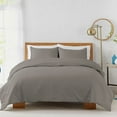 thumbnail image 1 of Solid 450-Thread-Count Cotton Sateen 3-Piece Full/Queen Duvet Cover Set in Grey, 1 of 1