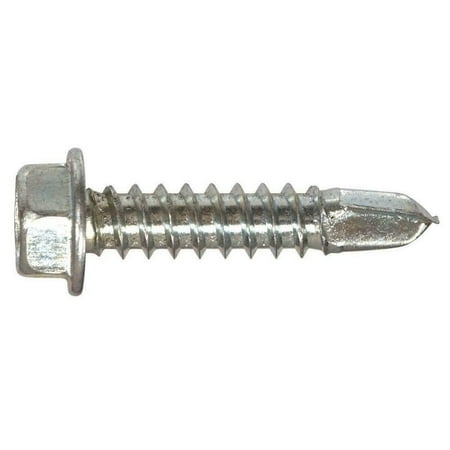 

#14 x 1-1/2 Hex Washer Head Self-Drilling Sheet Metal Screws 410 SST 100 pcs