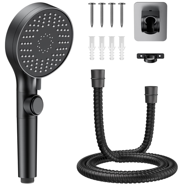 Alcachofa de ducha FOCSPROD RV 5 modos de alta presión con manguera negra
