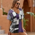 thumbnail image 3 of Abstract Geometric Art, Purple Black Grey Cover Ups Dresses Women Summer Dress Vintage, 3 of 6