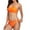 Orange, variant on Aloohaidyvio Swimwear Plus Size,Womens Sexy High Waist Bathing Suit 2 Piece Solid Color Bikini Swimsuits, Womens Swimwear