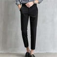 thumbnail image 5 of JAKANYQ Mens Pants Summer Slim Fit Small Foot Casual Business Cropped Suit Pants Trouser Comfy Breathable, 5 of 5