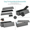thumbnail image 4 of HomGarden 43'' Linen Storage Ottoman Bench, Foldable Footrest Stool W/ Divider, Light Gray, 4 of 11