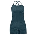 thumbnail image 6 of Toome Women's Seamless Textured Romper Jumpsuit, Sleeveless One Piece Workout Outfit, High Waisted Athletic Gym Bodysuit for Yoga & Running, 6 of 9