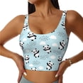 thumbnail image 3 of Goofa Cute Panda Bear Printed Sports Bras for Women, High Impact Running Bra Workout Crop Tank Tops Longline Sports Bra Push up-, 3 of 9