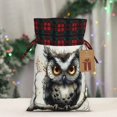 thumbnail image 5 of KLL Whimsical Owl On Branch for Christmas Gift Bag,Christmas Burlap Goody Gift Bags with Plaid Drawstrings for Xmas Presents Holiday Party Favor Treats Candy-Black, 5 of 8