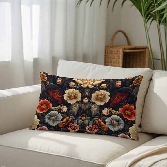 Summer Colorful Flower Plant Throw Pillow Covers, Decorative Pillow Covers With Hidden Zipper Soft Brushed Microfiber Fabric, Vintage Country Blossom Floral Pillowcases for Couch Bed 20x26in